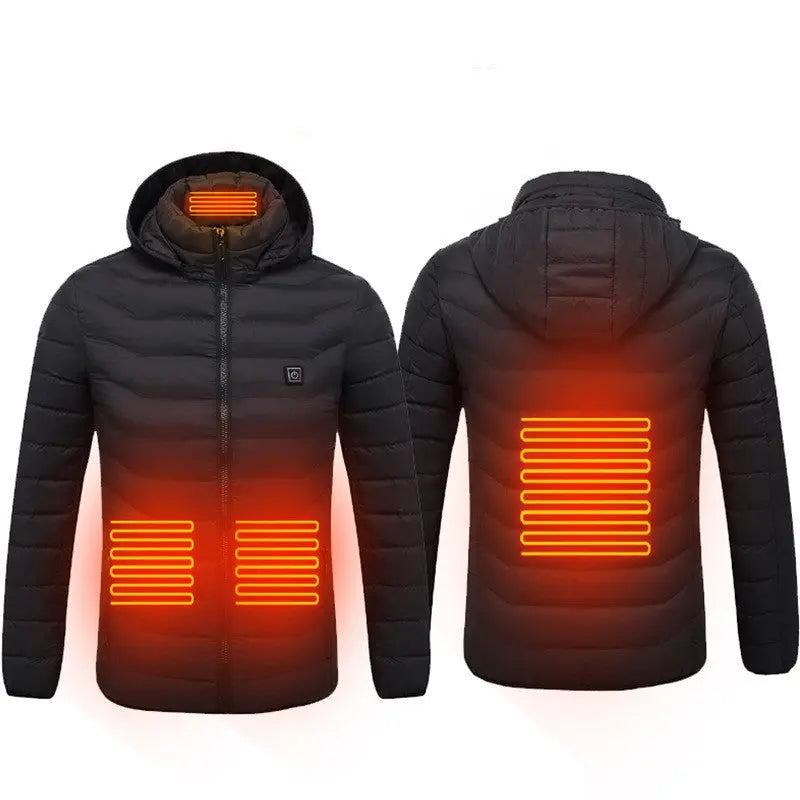 Winter Heated Jacket USB Electric Cotton Coat Zip-up Heater Thermal Clothing Heating Vest For Men SmartDealHub