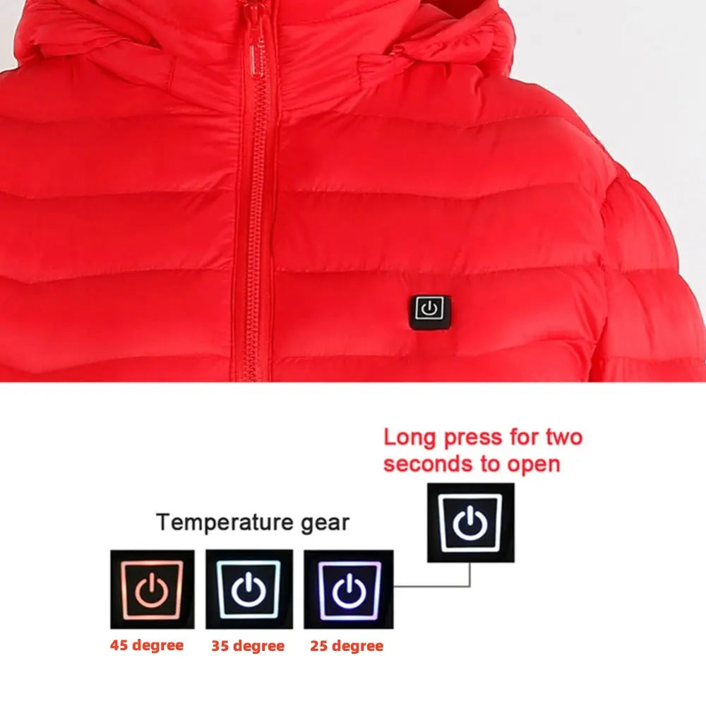 Winter Heated Jacket USB Electric Cotton Coat Zip-up Heater Thermal Clothing Heating Vest For Men SmartDealHub