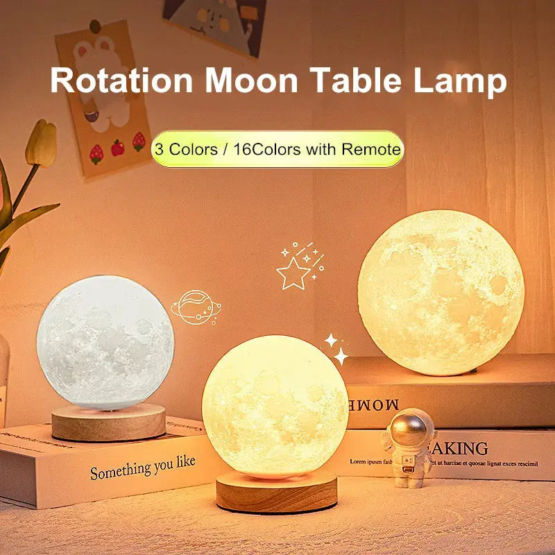 Creative 3D Magnetic Floating Levitating Moon Lamp Touch Control 3 Color Moon Light Lunar Night Light For Home Office Room Decor SmartDealHub