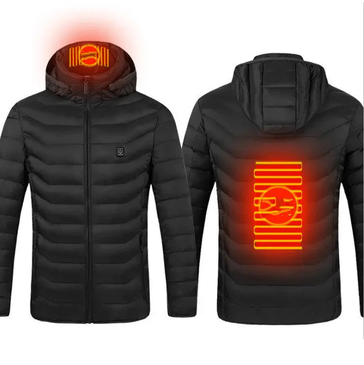 Winter Heated Jacket USB Electric Cotton Coat Zip-up Heater Thermal Clothing Heating Vest For Men SmartDealHub