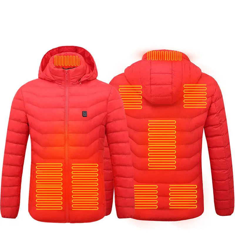 Winter Heated Jacket USB Electric Cotton Coat Zip-up Heater Thermal Clothing Heating Vest For Men SmartDealHub