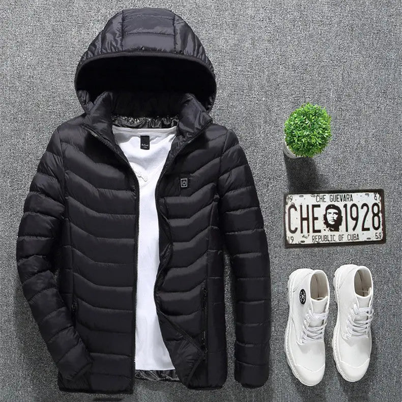 Winter Heated Jacket USB Electric Cotton Coat Zip-up Heater Thermal Clothing Heating Vest For Men SmartDealHub