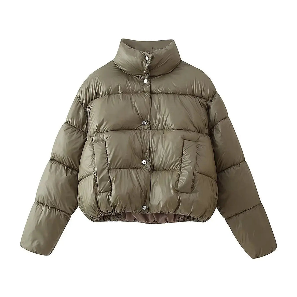 Womens Stylish Versatile And Warm High-neck Cotton Coat SmartDealHub