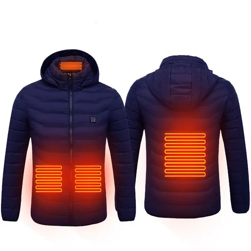Winter Heated Jacket USB Electric Cotton Coat Zip-up Heater Thermal Clothing Heating Vest For Men SmartDealHub