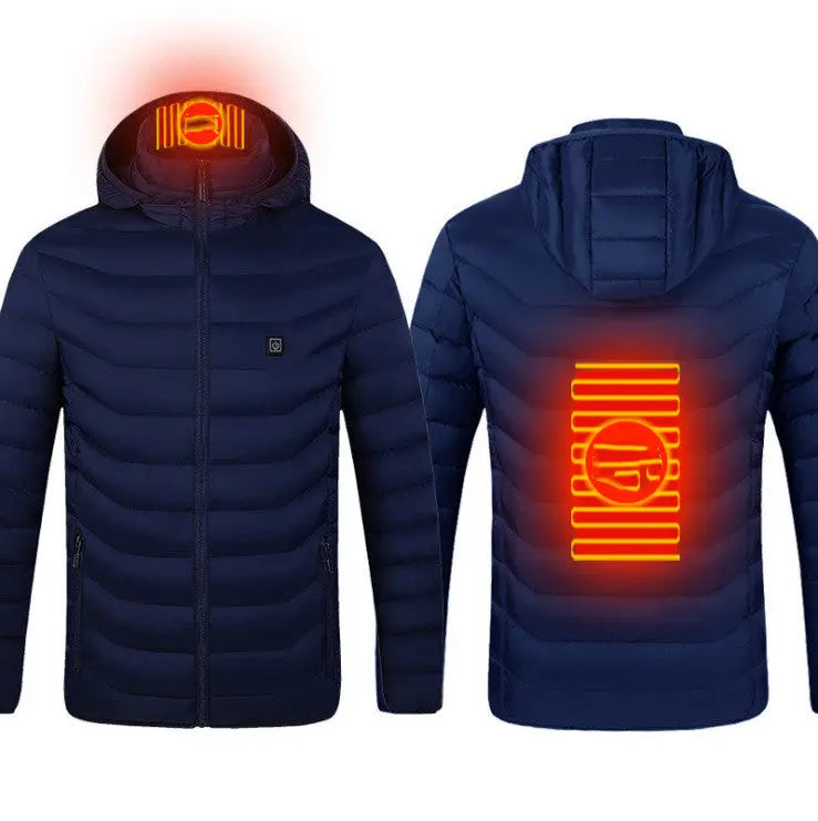 Winter Heated Jacket USB Electric Cotton Coat Zip-up Heater Thermal Clothing Heating Vest For Men SmartDealHub