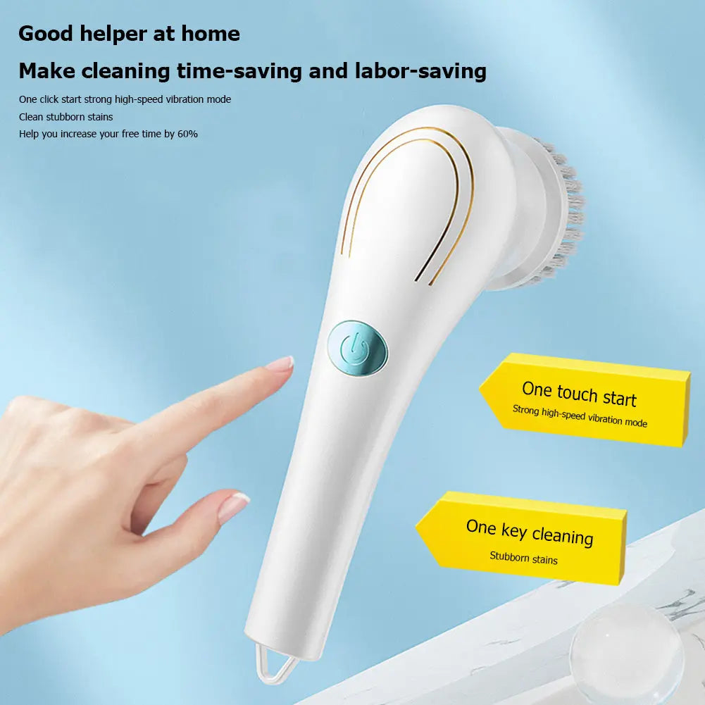 Multifunctional Electric Handheld Kitchen Household Dishwashing Brush Handheld Scrubber Bathtub Sink Bathroom Kitchen Tile Cleaning Tool Drill Brush Set With 5 Heads SmartDealHub