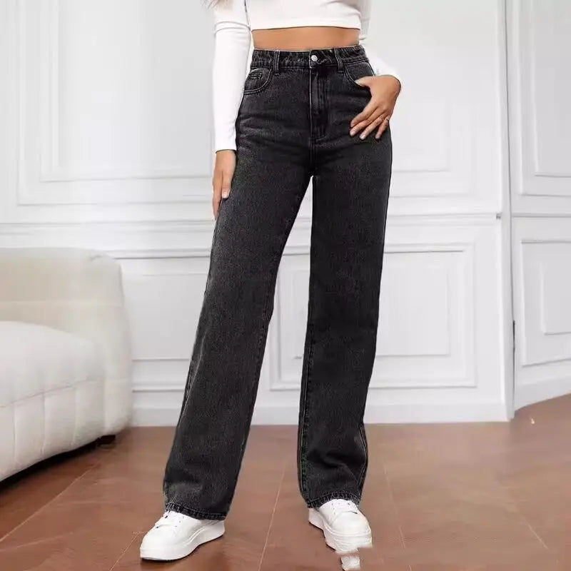 Sweet And Spicy Style High Waist Straight Jeans Women's Clothing SmartDealHub