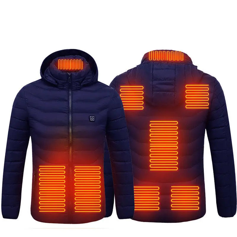 Winter Heated Jacket USB Electric Cotton Coat Zip-up Heater Thermal Clothing Heating Vest For Men SmartDealHub