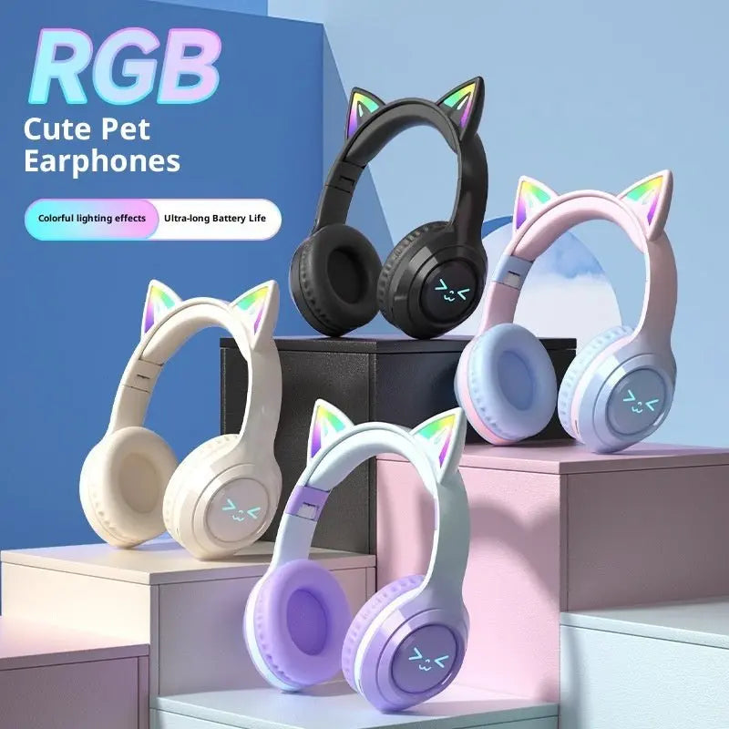 Cute Cat Ear Wireless Bluetooth Headphones - SmartDealHub