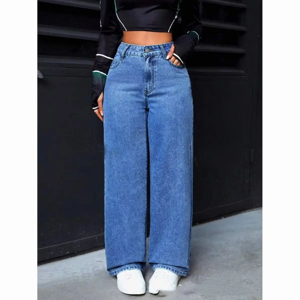 Sweet And Spicy Style High Waist Straight Jeans Women's Clothing SmartDealHub