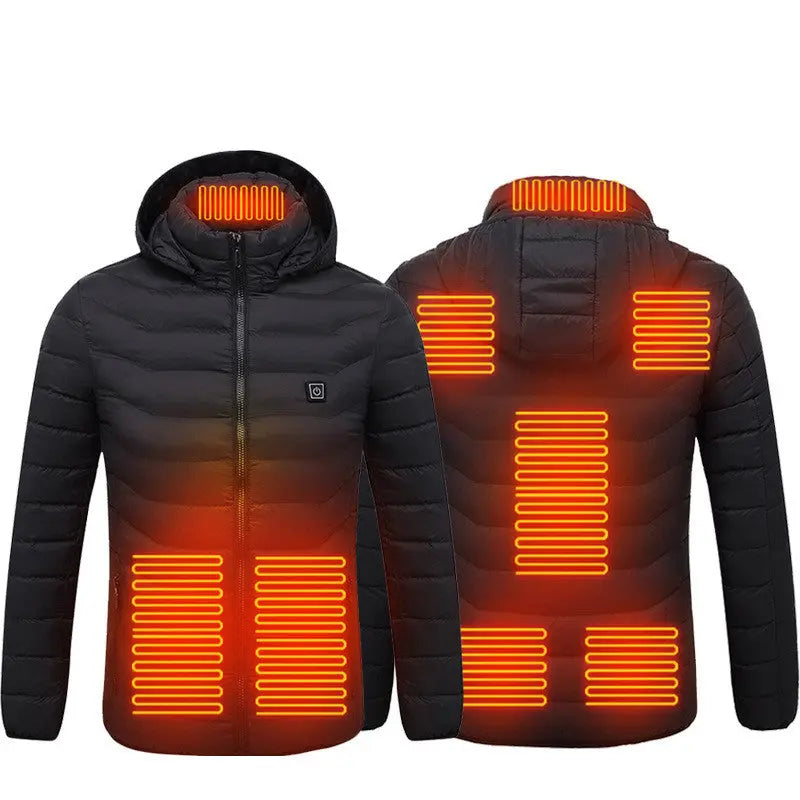 Winter Heated Jacket USB Electric Cotton Coat Zip-up Heater Thermal Clothing Heating Vest For Men SmartDealHub