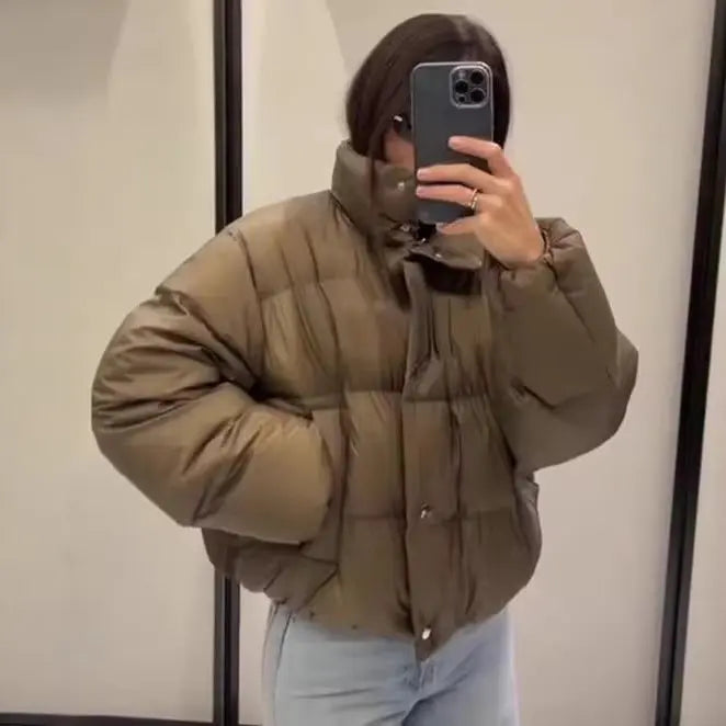 Womens Stylish Versatile And Warm High-neck Cotton Coat SmartDealHub