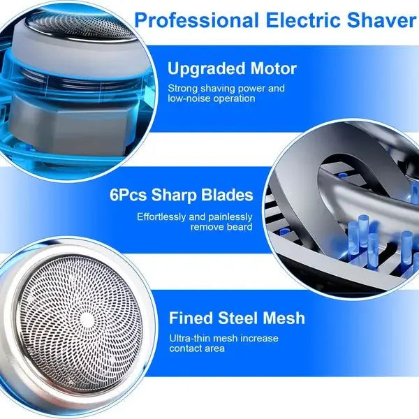 Portable Electric Shaver With LED Digital Display Type - C Rechargeable Electric Razor For Men Electric Beard Trimmer For Home Office Travel Car - SmartDealHub