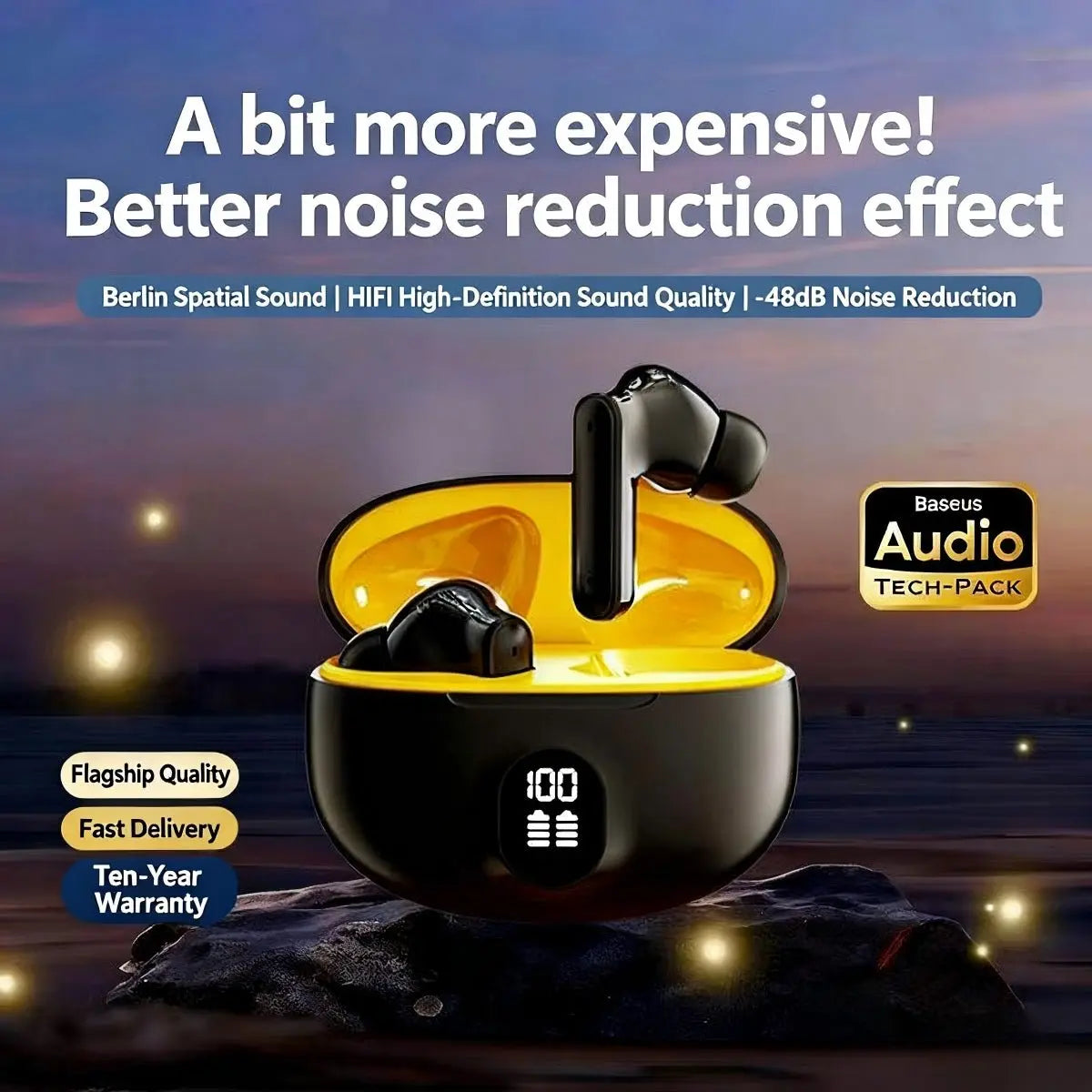 Wireless Bluetooth Headset mit LED - Display – Klarer Sound & Lange Akkulaufzeit - SmartDealHub