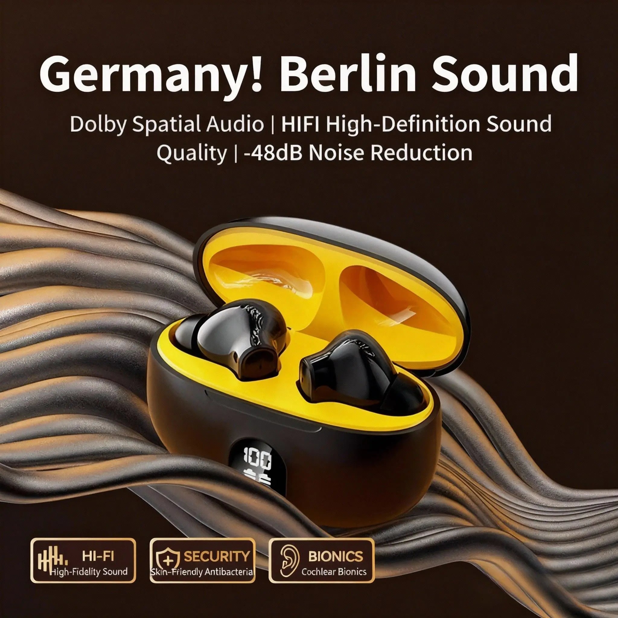 Wireless Bluetooth Headset mit LED - Display – Klarer Sound & Lange Akkulaufzeit - SmartDealHub
